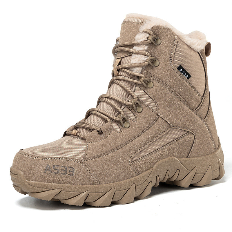 Bottes antidérapantes pour homme avec col en fausse fourrure et semelle compensée haute – Chaudes et durables, taille UE 39-47