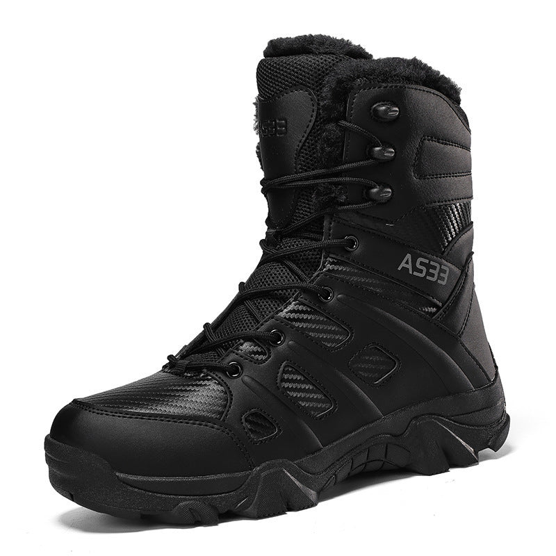 Bottes antidérapantes pour homme avec col en fausse fourrure et semelle compensée haute – Chaudes et durables, taille UE 39-47