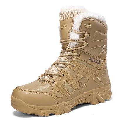 Bottes antidérapantes pour homme avec col en fausse fourrure et semelle compensée haute – Chaudes et durables, taille UE 39-47