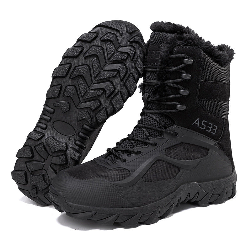 Bottes antidérapantes pour homme avec col en fausse fourrure et semelle compensée haute – Chaudes et durables, taille UE 39-47