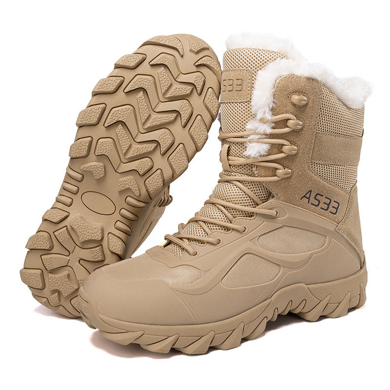 Bottes antidérapantes pour homme avec col en fausse fourrure et semelle compensée haute – Chaudes et durables, taille UE 39-47