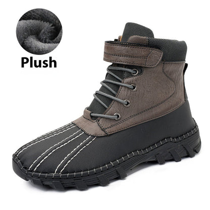 Waterproof Mid-Calf Snow Boots for Men in Microfiber with Fleece Lining and Non-Slip Sole