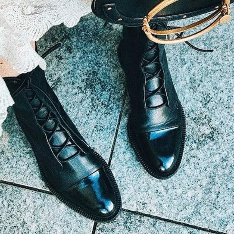Bottes en Cuir pour Femmes avec Doublure en Fourrure – Style Urbain Hiver 2