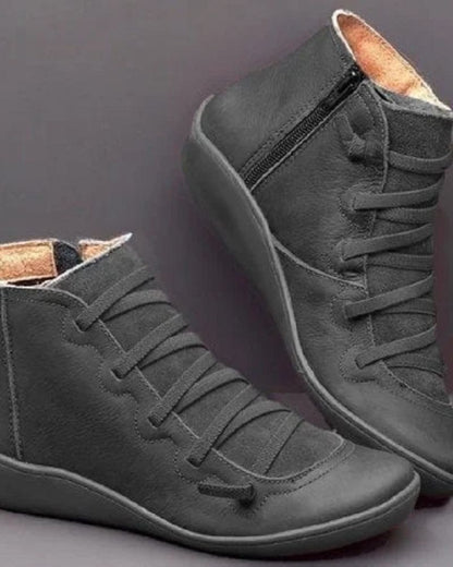 Bottines Femme Cuir à Lacets avec Fermeture Éclair Latérale - Confort et Style Moderne 5