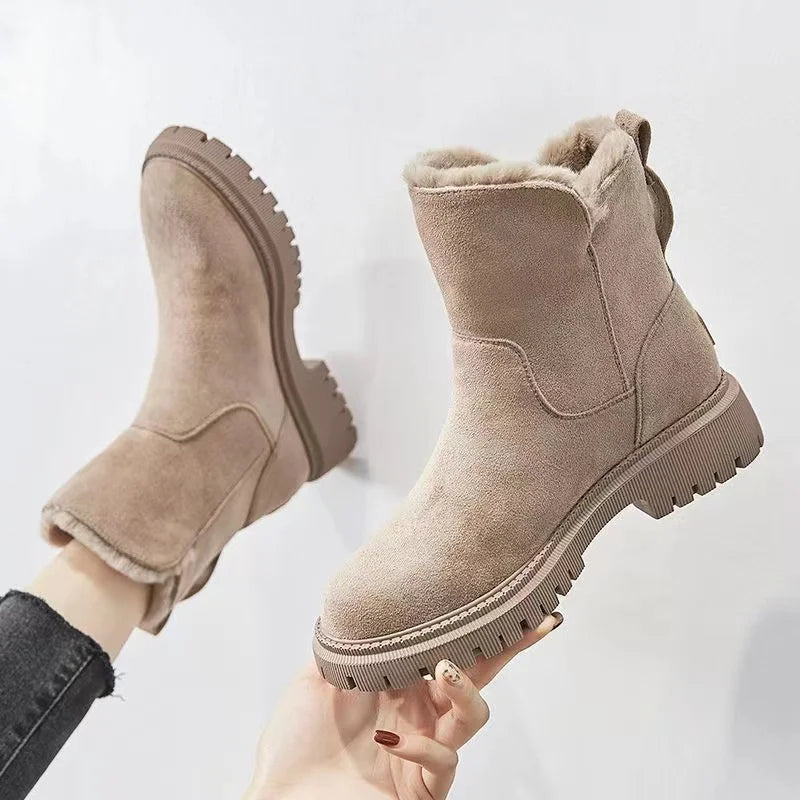 Bottines Femme en Faux Suède avec Doublure en Fausse Fourrure – Confort et Style Hiver 3
