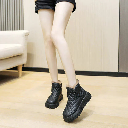 Bottines Femme en Simili Cuir avec Doublure en Fausse Fourrure – Confort et Style Hivernal 5