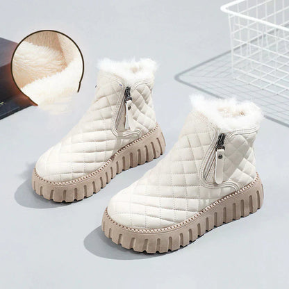 Bottines Femme en Simili Cuir avec Doublure en Fausse Fourrure – Confort et Style Hivernal 9