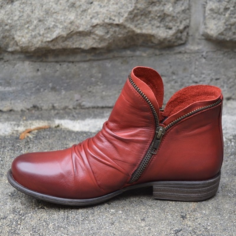 Bottines Noires Femme en Similicuir avec Fermeture Éclair – Confort et Style pour l'Automne 3