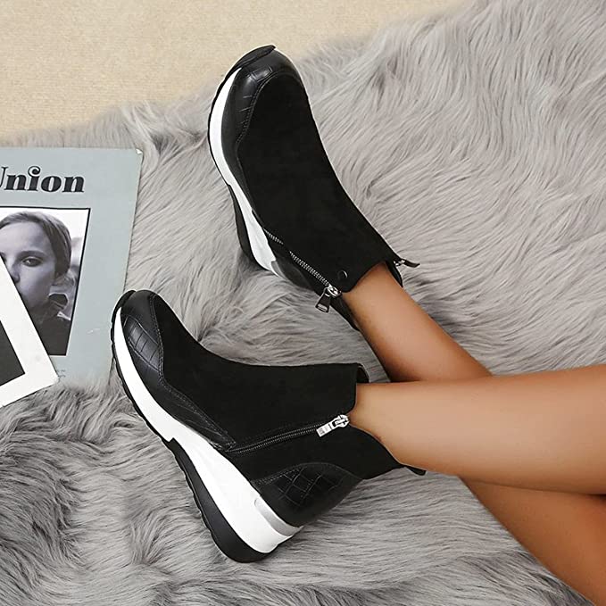 Bottines imperméables pour femmes avec talon compensé en daim - Confort et style 10