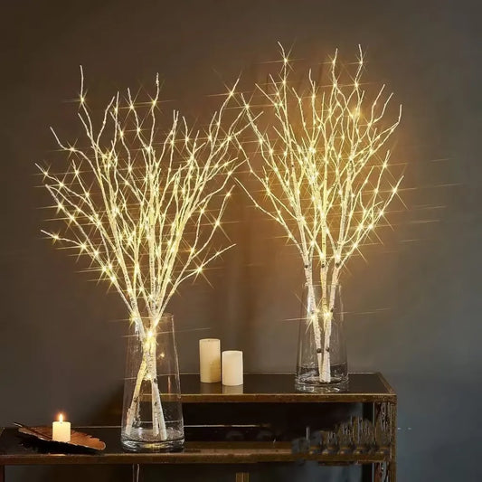 LED Light Branch in White Birch – 20 Warm White LEDs, Indoor and Outdoor Festive Decoration