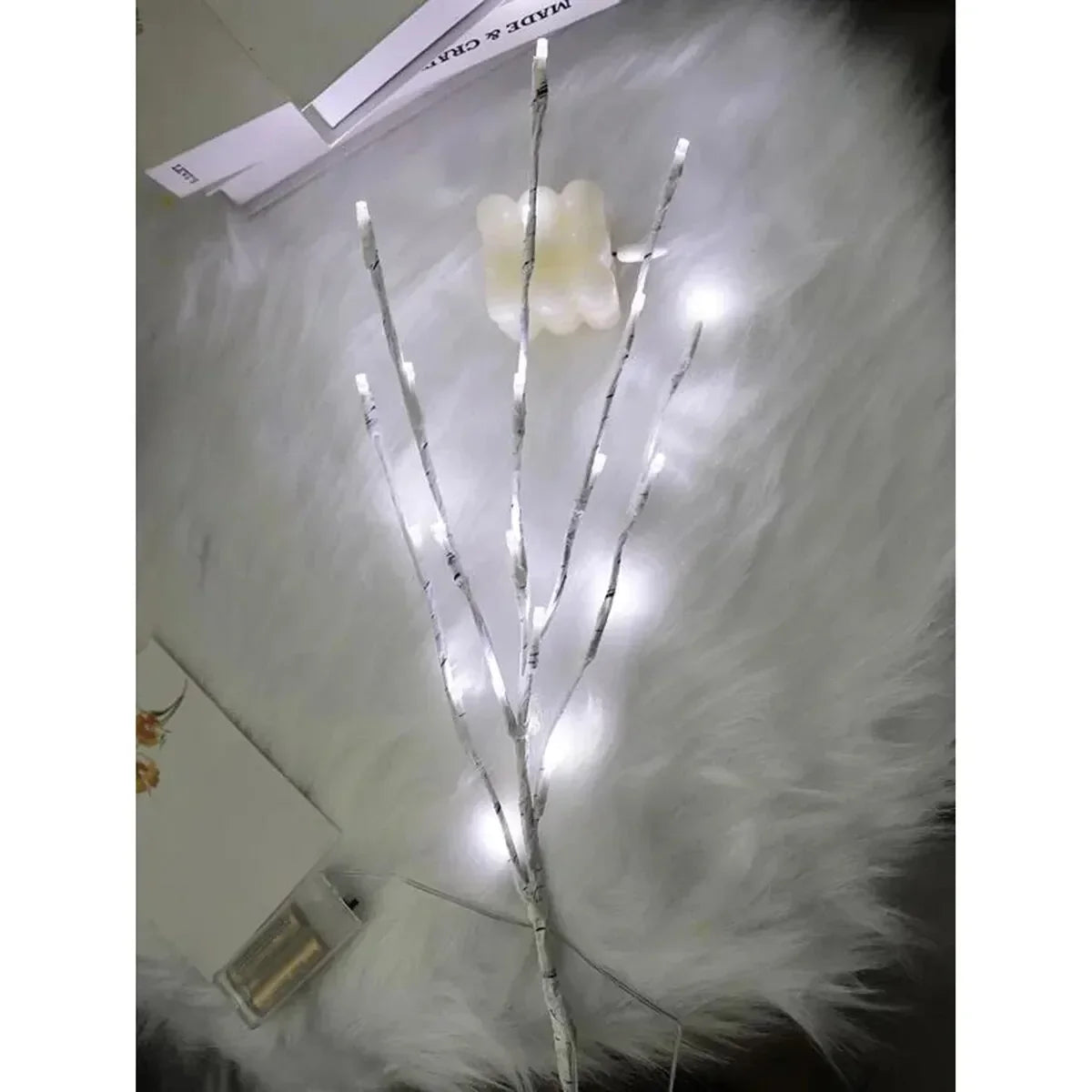 LED Light Branch in White Birch – 20 Warm White LEDs, Indoor and Outdoor Festive Decoration