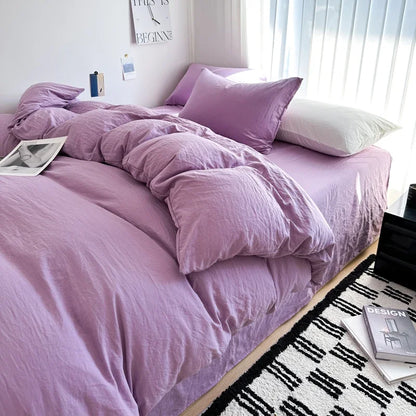 Breezy Bedding Set | Solid Cotton, Includes Duvet Cover and Sheets, Multiple Sizes