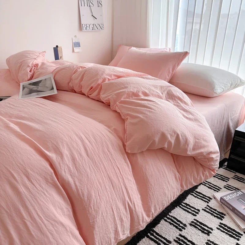 Breezy Bedding Set | Solid Cotton, Includes Duvet Cover and Sheets, Multiple Sizes