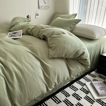 Breezy Bedding Set | Solid Cotton, Includes Duvet Cover and Sheets, Multiple Sizes
