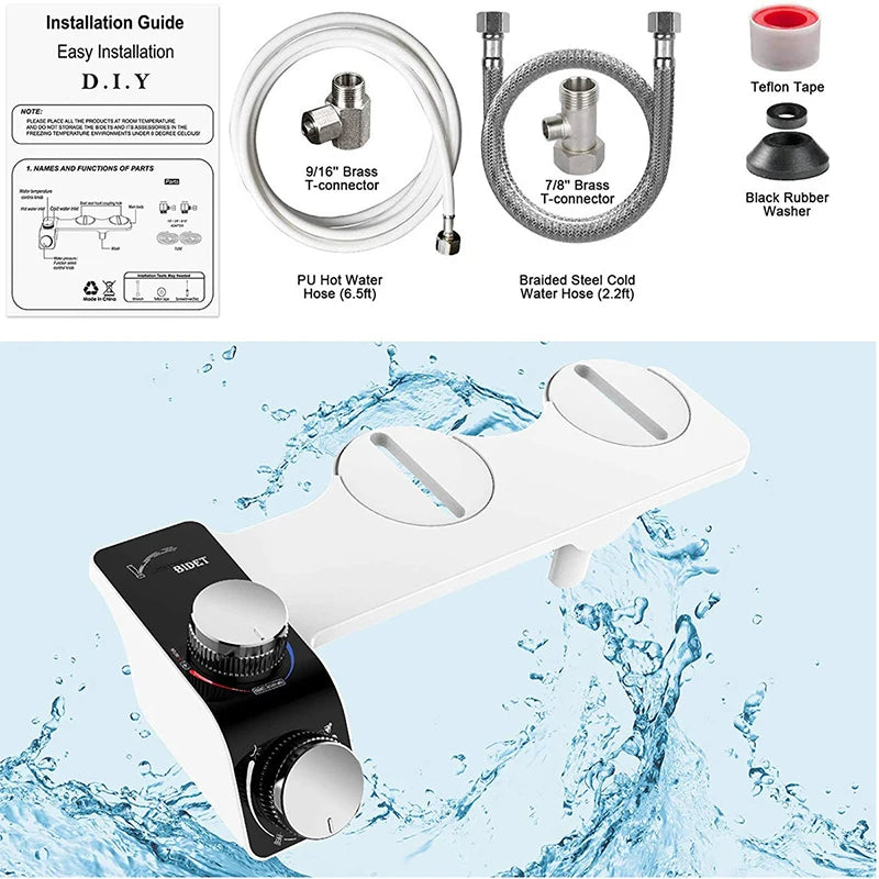 Breezy Bidet Attachment | Non-Electric, Dual Nozzles