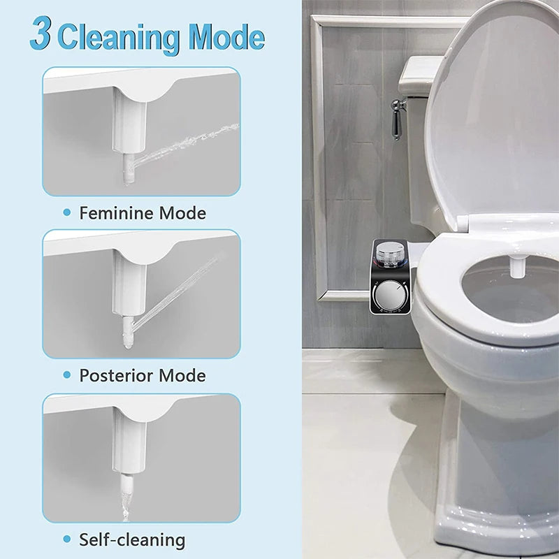Breezy Bidet Attachment | Non-Electric, Dual Nozzles