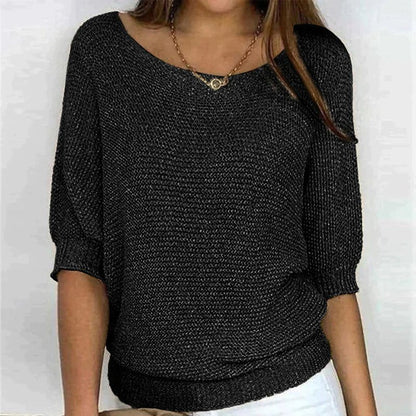 Breezy Knit Pullover | Textured, Wide Neck
