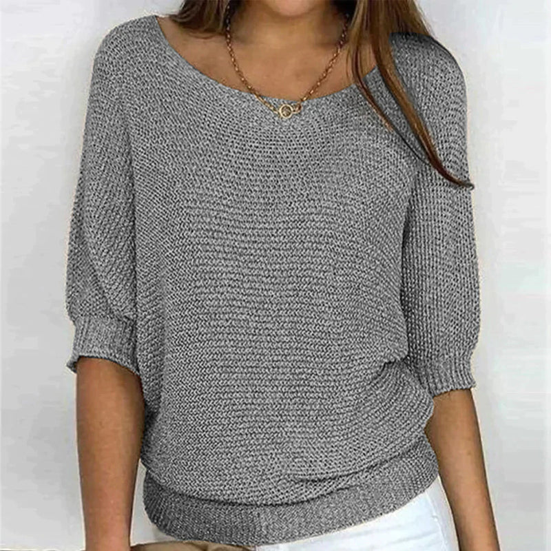 Breezy Knit Pullover | Textured, Wide Neck
