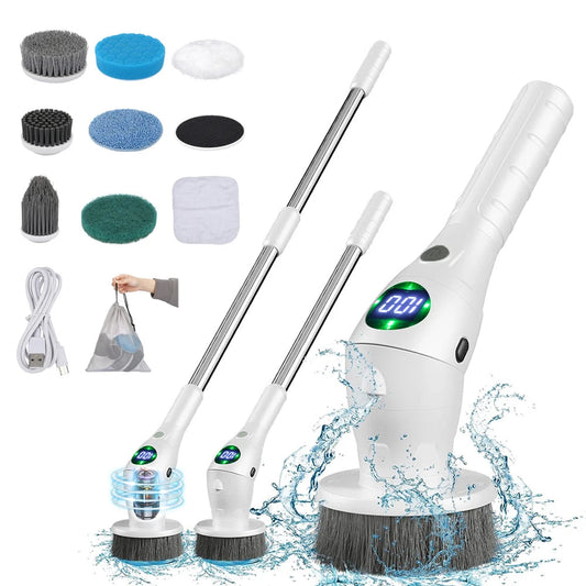 8 in 1 Cordless Electric Rotating Cleaning Brush for Kitchen and Bathroom