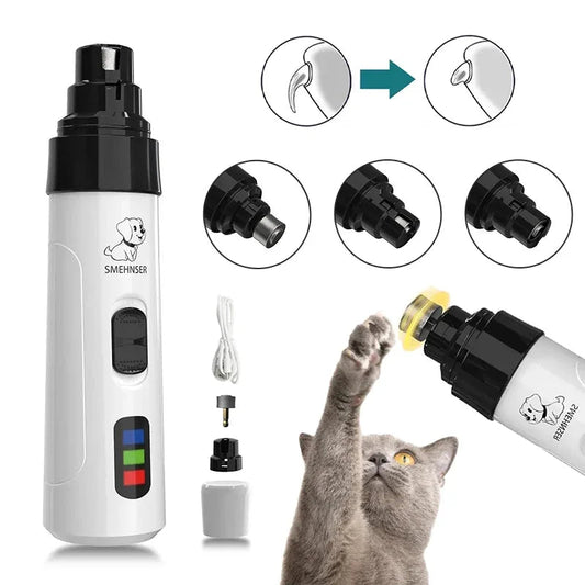 Electric Nail Grinder for Animals with Diamond Bit – Quiet Grooming Tool for Dogs and Cats