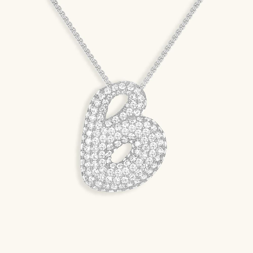 Variant image for Collier Femme Or 18 Carats avec Pendentif Initial et Diamant Simulant 18 pouces-28