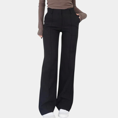 Pantalon fluide pour femme taille mi-haute élégant en tissu léger – Confort et style pour toutes les occasions