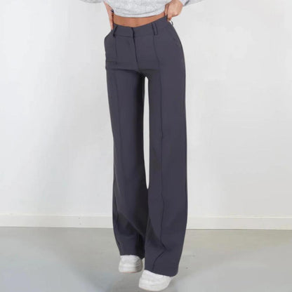 Pantalon fluide pour femme taille mi-haute élégant en tissu léger – Confort et style pour toutes les occasions