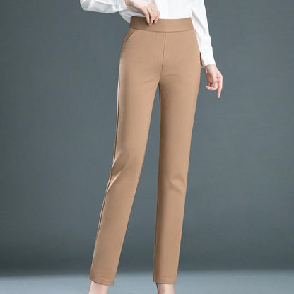 Pantalon droit élégant pour femme en tissu respirant – Confort et style intemporel, disponible en plusieurs couleurs