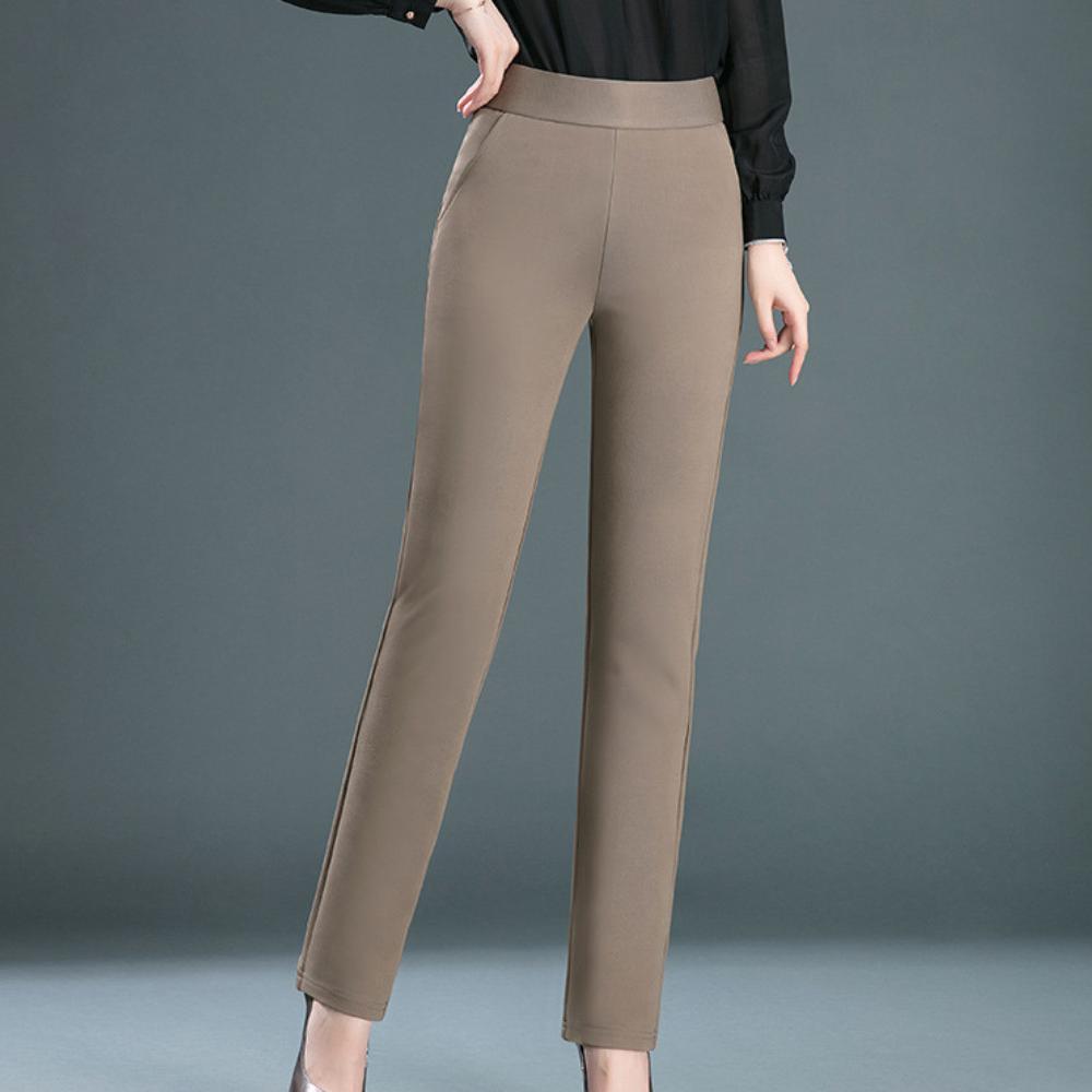Pantalon droit élégant pour femme en tissu respirant – Confort et style intemporel, disponible en plusieurs couleurs