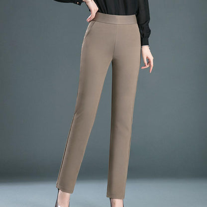 Pantalon droit élégant pour femme en tissu respirant – Confort et style intemporel, disponible en plusieurs couleurs