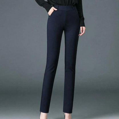 Pantalon droit élégant pour femme en tissu respirant – Confort et style intemporel, disponible en plusieurs couleurs
