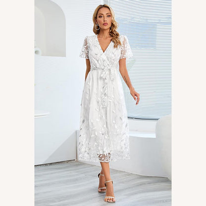 Robe longue chic d'été pour femme en tissu léger – Élégante et polyvalente pour les événements estivaux