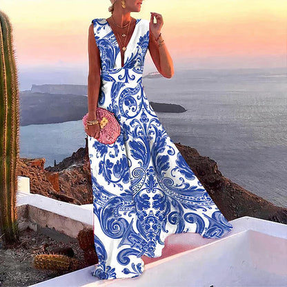 Robe longue d'été sans manches pour femme Élégante et légère – Chic pour les journées ensoleillées