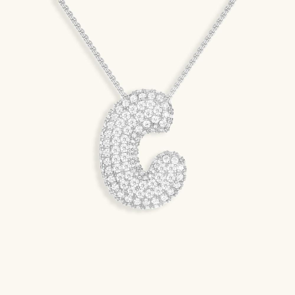 Variant image for Collier Femme Or 18 Carats avec Pendentif Initial et Diamant Simulant 18 pouces-29