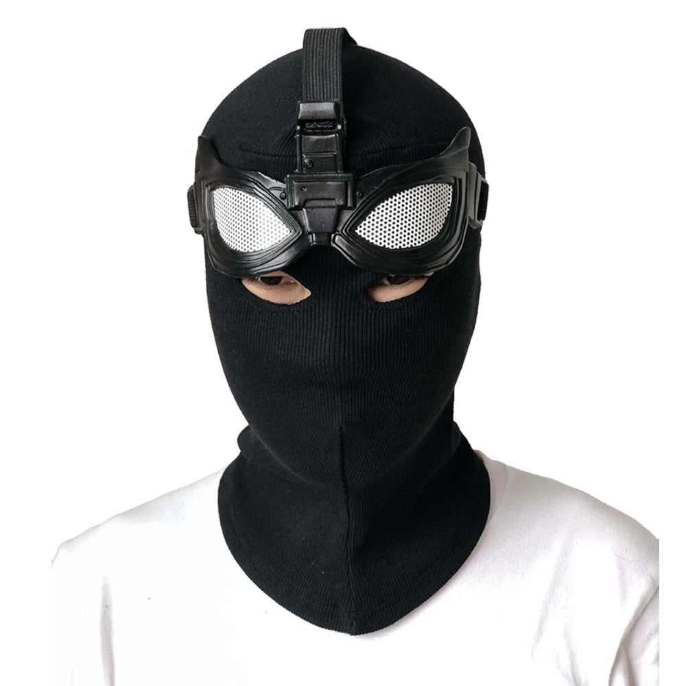 Masque à capuche d'araignée furtif pour costume et Halloween – Masque noir unisexe
