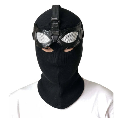 Masque à capuche d'araignée furtif pour costume et Halloween – Masque noir unisexe