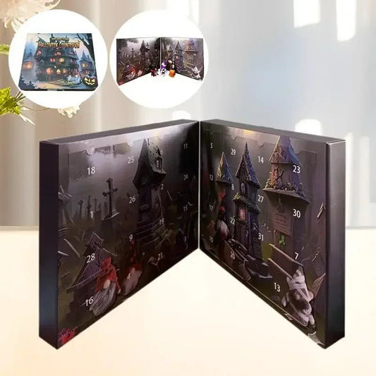 Compact Halloween Advent Calendar with Gnomes – 31-Day Countdown in Durable Paper