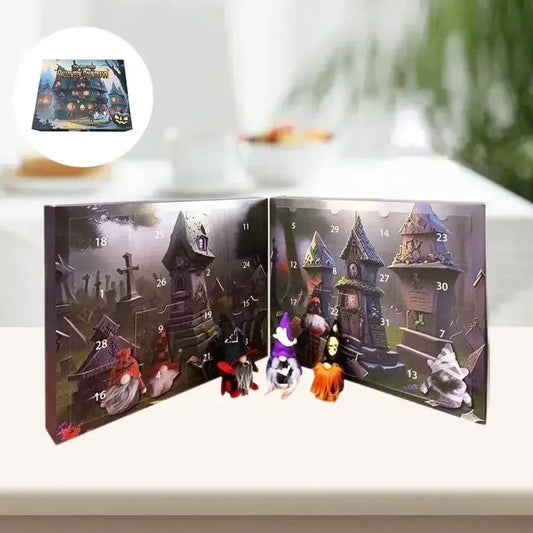 Halloween Advent Calendar with 24 Miniature Paper Gnomes – Festive Decoration for Countdown