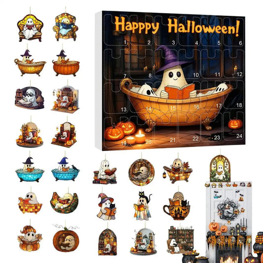 Halloween Advent Calendar with Ghost Pendants – 24 Days of Festive Decoration