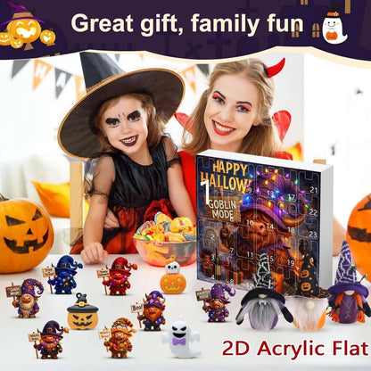 Calendrier de l'Avent en peluche d'Halloween avec gnome – Compte à rebours festif de 24 jours avec fantômes et citrouilles