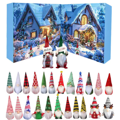 Original Advent Calendar with 24 Plush Gnome Dolls – Festive and Warm Christmas Decoration