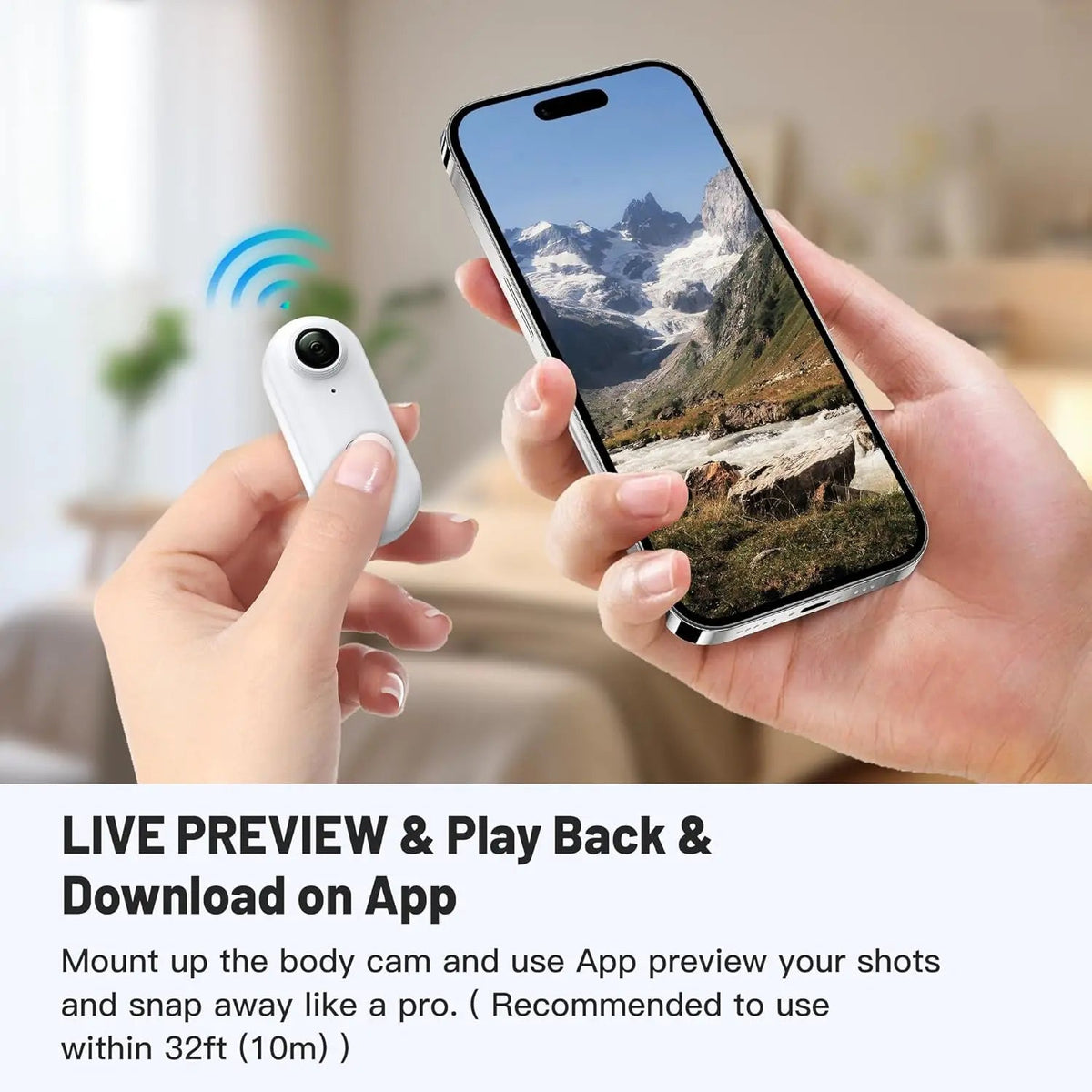 Mini caméra d'action WiFi 1080P portable – Enregistreur vidéo pour enfants, fonctionnement mains libres