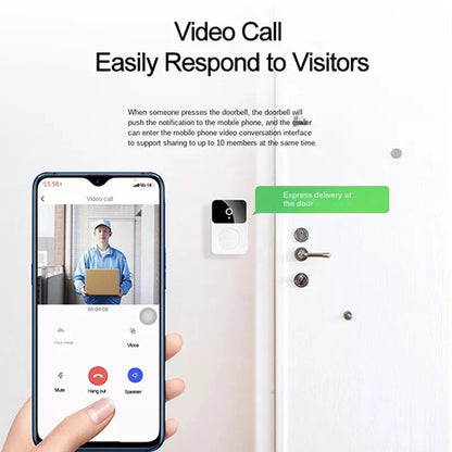 Carillon vidéo sans fil HD avec vision nocturne et audio bidirectionnel – Installation facile et résistant aux intempéries
