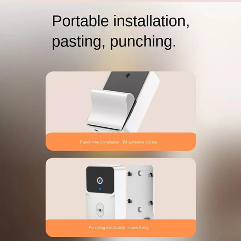 Carillon vidéo sans fil HD avec vision nocturne et audio bidirectionnel – Installation facile et résistant aux intempéries