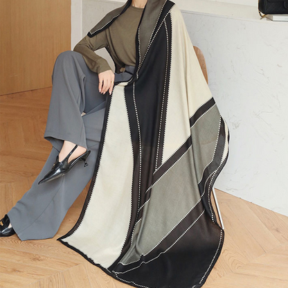 Châle Rectangulaire Léger en Mélange Coton-Viscose pour Femme - 182 × 83 cm 4