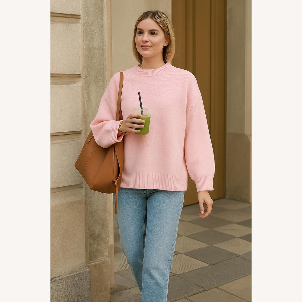 Pull tricoté doux pour femme, grande taille – Confort élégant, coupe ample, idéal pour superpositions décontractées