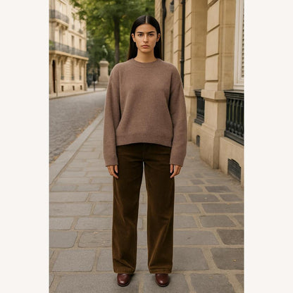Pull ample pour femme en mélange de laine – Confort et élégance, col rond, doux et chic, disponible du S au L