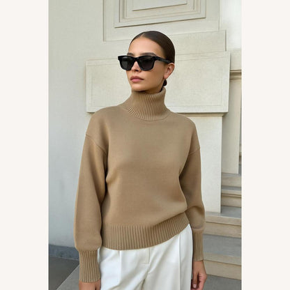Pull à col roulé ample pour femme en maille douce – Chic et confortable pour un look élégant