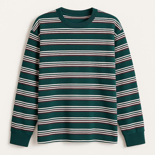 Oversized Women's Striped Sweatshirt in Soft Cotton – Casual Style and Optimal Comfort