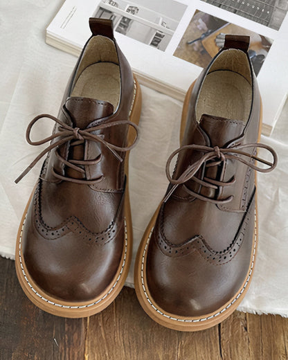 Chaussures Oxford en cuir rétro pour femmes – Confort exceptionnel et style intemporel, taille standard UE